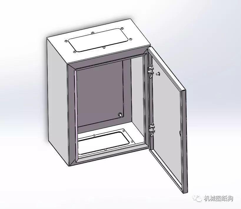 【工程机械】基业箱钣金结构3d图纸 solidworks设计 - 